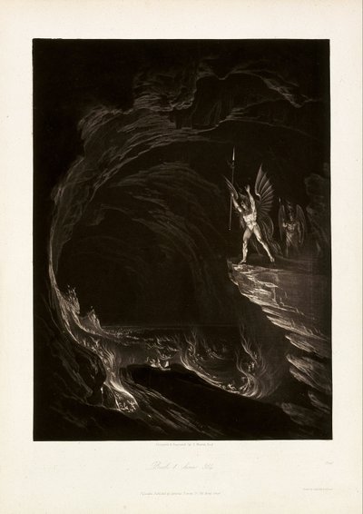 Satan weckt die gefallenen Engel, Buch 1, Zeile 314, aus John Miltons Paradise Lost von John Martin